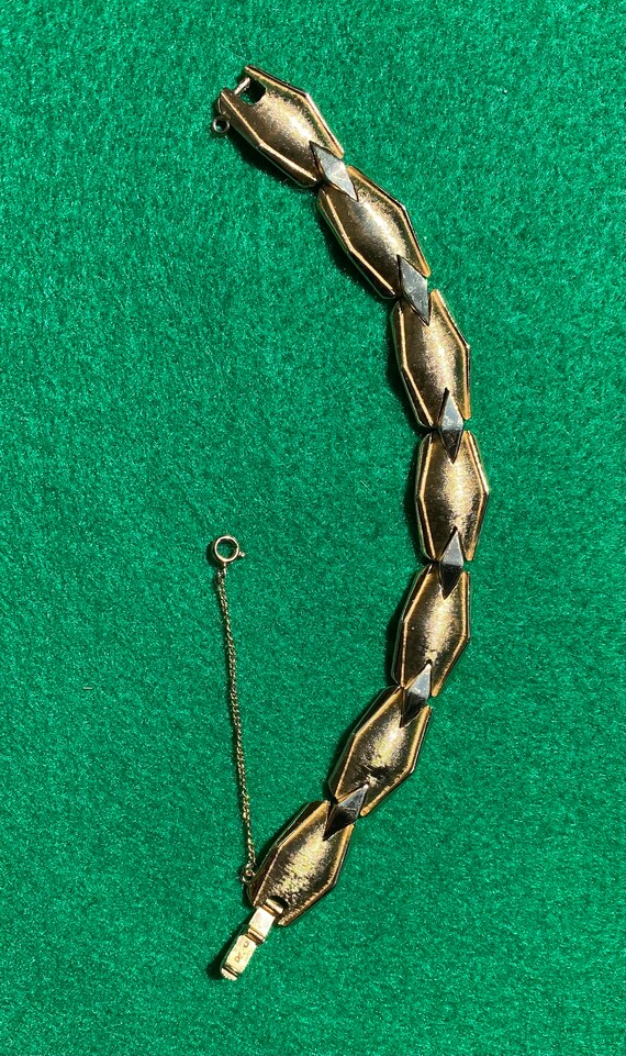 Trifari Crown Interlocking Geometric Bracelet Gol… - image 2