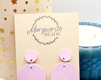 Pink Glitter Dangle Earrings | Glitter Dangle Earrings | Dsshandmade