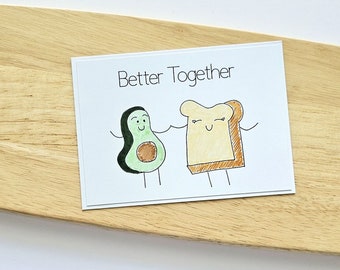 Avocado and Toast Love Card | Valentines Day Card | Dss Handmade