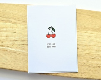 Fruit Pun Card (You are cherry sweet) | Valentines Day Card | Dss Handmade