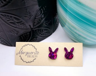 Purple Easter Bunny Studs | Purple Bunny Studs | DSSHandmade