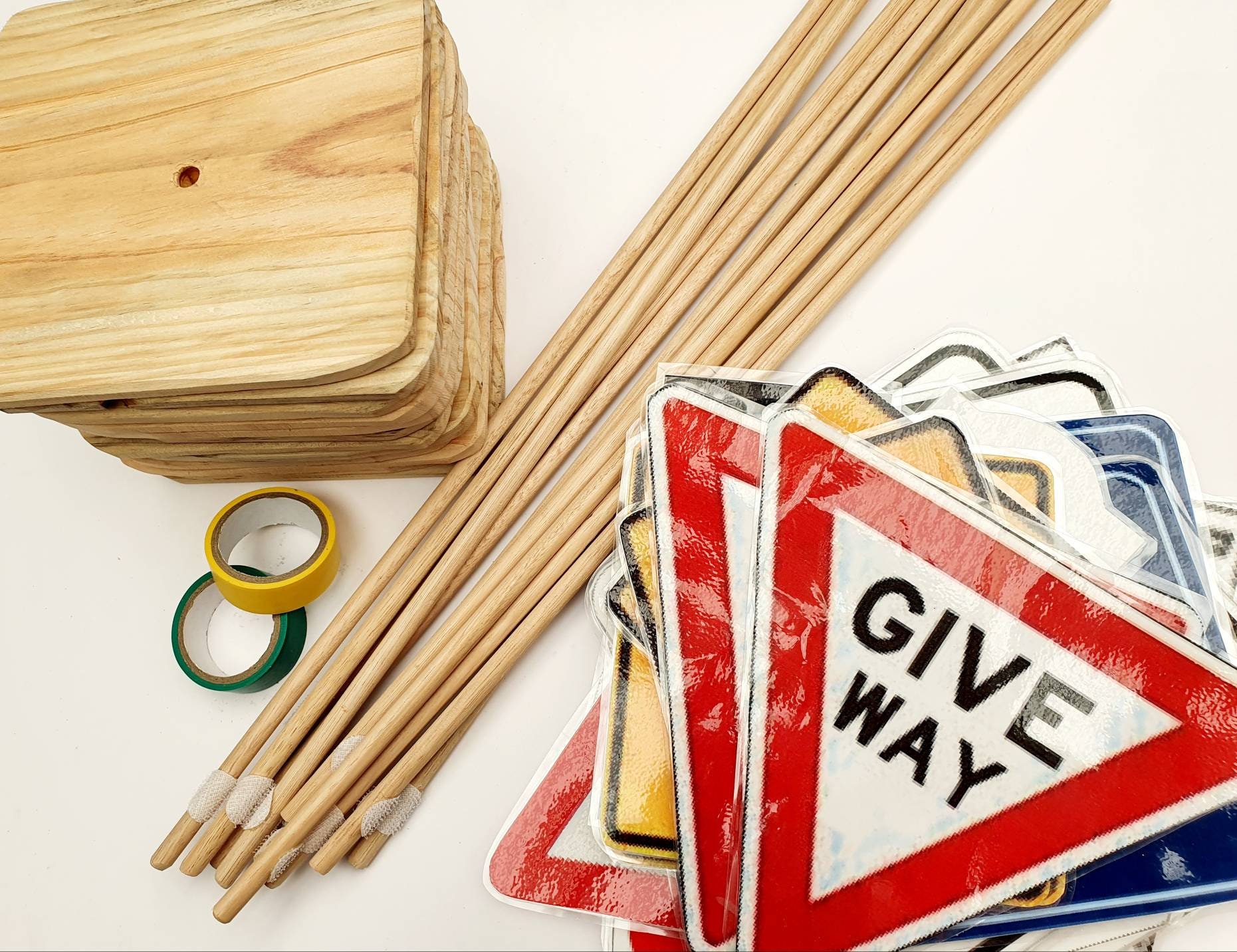 Wooden Toys Kids Road Sign Set Road Signs For Kids DSS Etsy