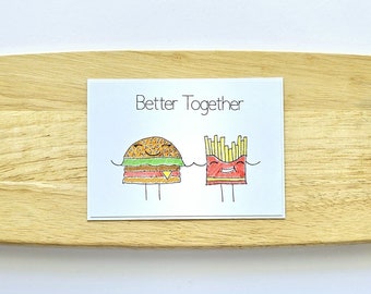 Burger and Fries Love Card | Valentines Day Card | Dss Handmade