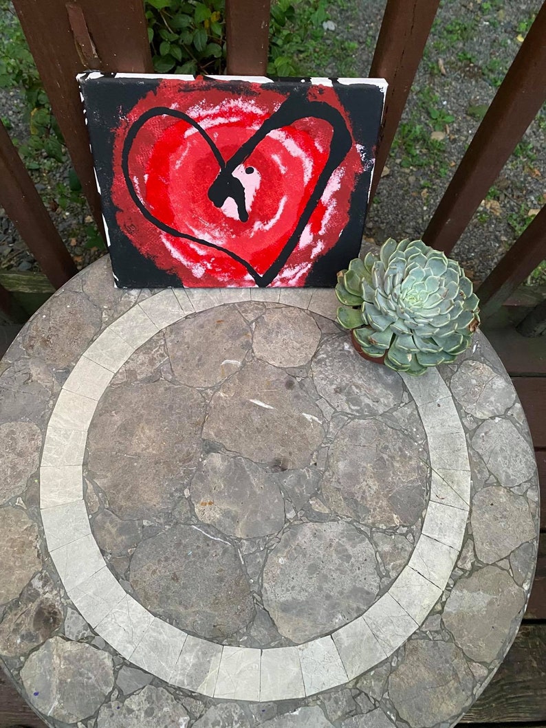 Red White and Black Bloody Valentine Collection Splatter Canvas set 8x10 add on canvas