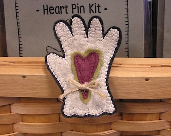 Hands to Heart Wool Felt Pin Pattern Digital Download PDF