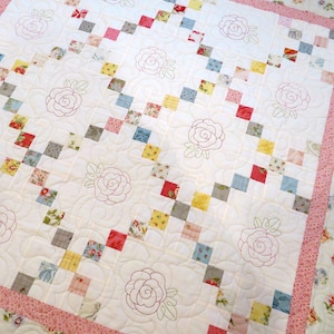 Rose Irish Chain Quilt Pattern Digital Download PDF image 1