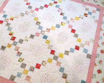 Rose Irish Chain Quilt Pattern Digital Download PDF