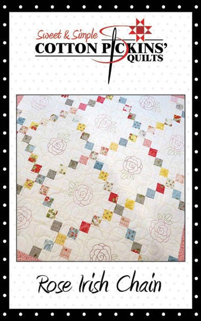 Rose Irish Chain Quilt Pattern Digital Download PDF image 2