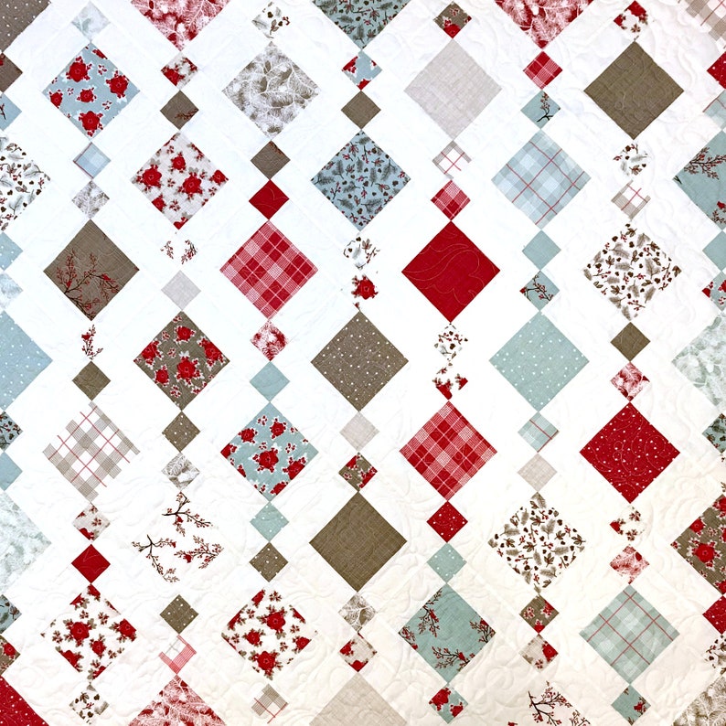 Cascading Diamonds Quilt Pattern Digital Download PDF 