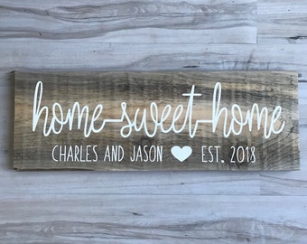 Home Sweet Home Sign | Personalized Wood Sign