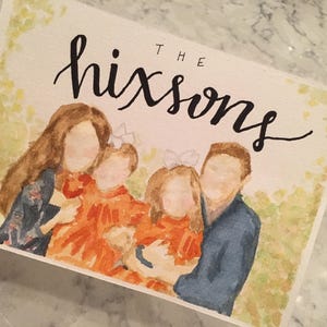 Portrait aquarelle de famille | Portrait aquarelle de mariage