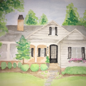 Watercolor House Portrait | Custom Home Painting