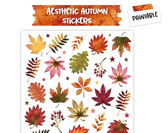Printable Autumn Leaves Stickers - Etsy