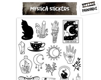 Witchy stickers printable, witchcraft goodnotes stickers By DatsenCreate