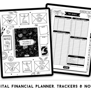 Witchy Digital Financial Planner, Includes Bill, Debt, Expenses, Subscriptions, Savings and Income Trackers, Budget Planner for Goodnotes