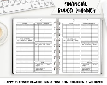 Financial Budget Planner Printable Planner Inserts for Happy | Etsy