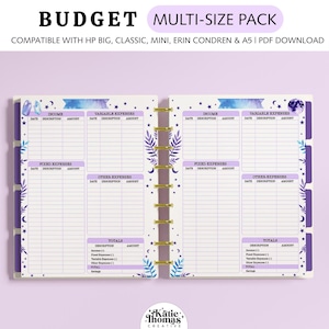 Financial Budget Planner Printable Planner Inserts fits Happy Planner Classic, Big & Mini, Erin Condren and A5 Size Planners, Witchy Planner