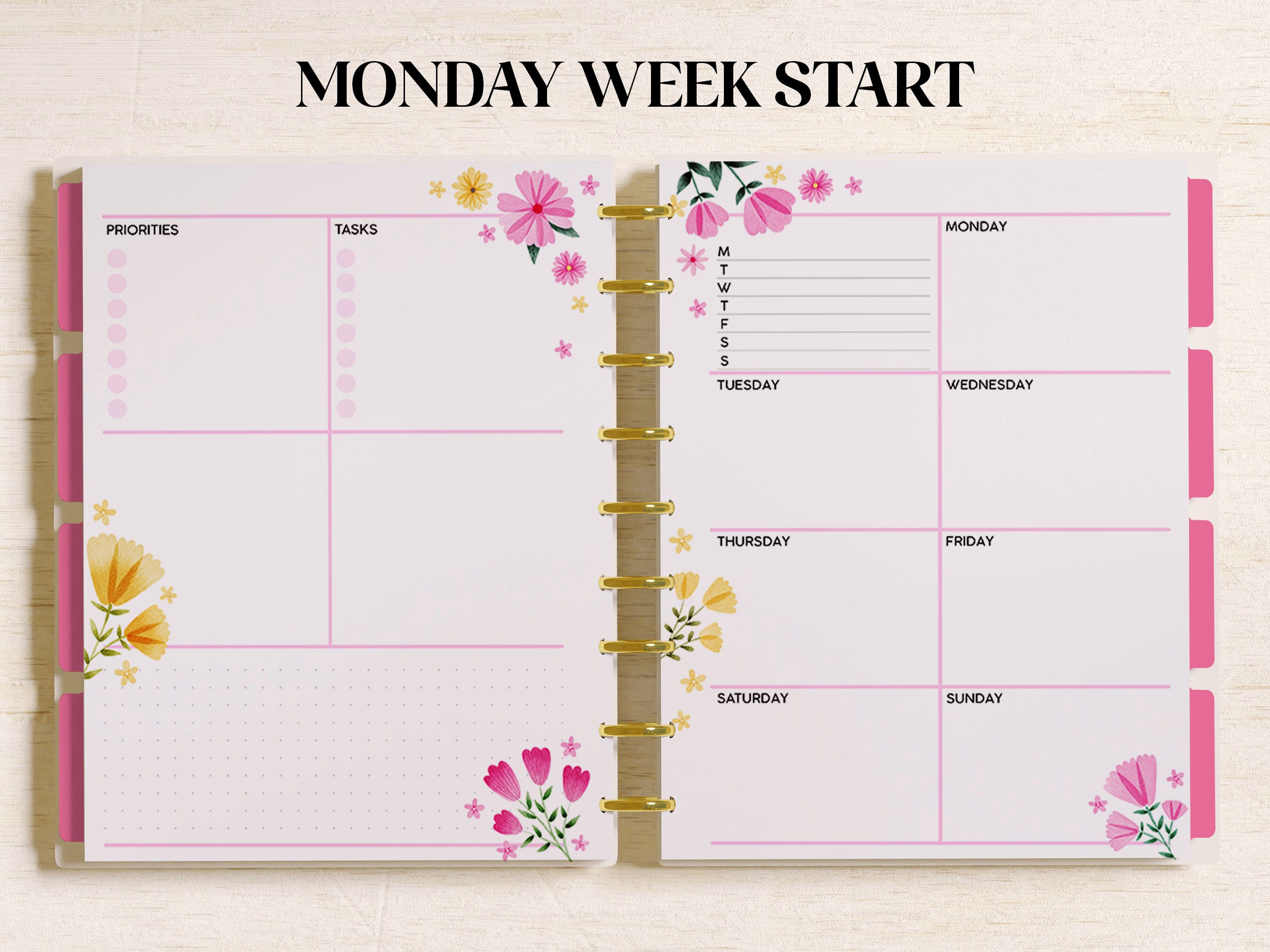 WEEKLY DASHBOARD Planner Inserts Fits Happy Planner Classic, Big & Mini ...