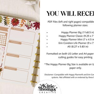 WEEKLY Horizontal Planner Inserts Fits Happy Planner Classic, Big ...