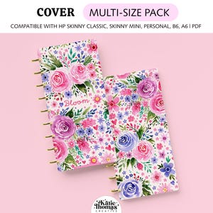 Watercolor Spring Floral Planner or Notebook Cover fits Happy Planner Skinny Classic, Skinny Mini, Personal Size, A6 & B6 Planners