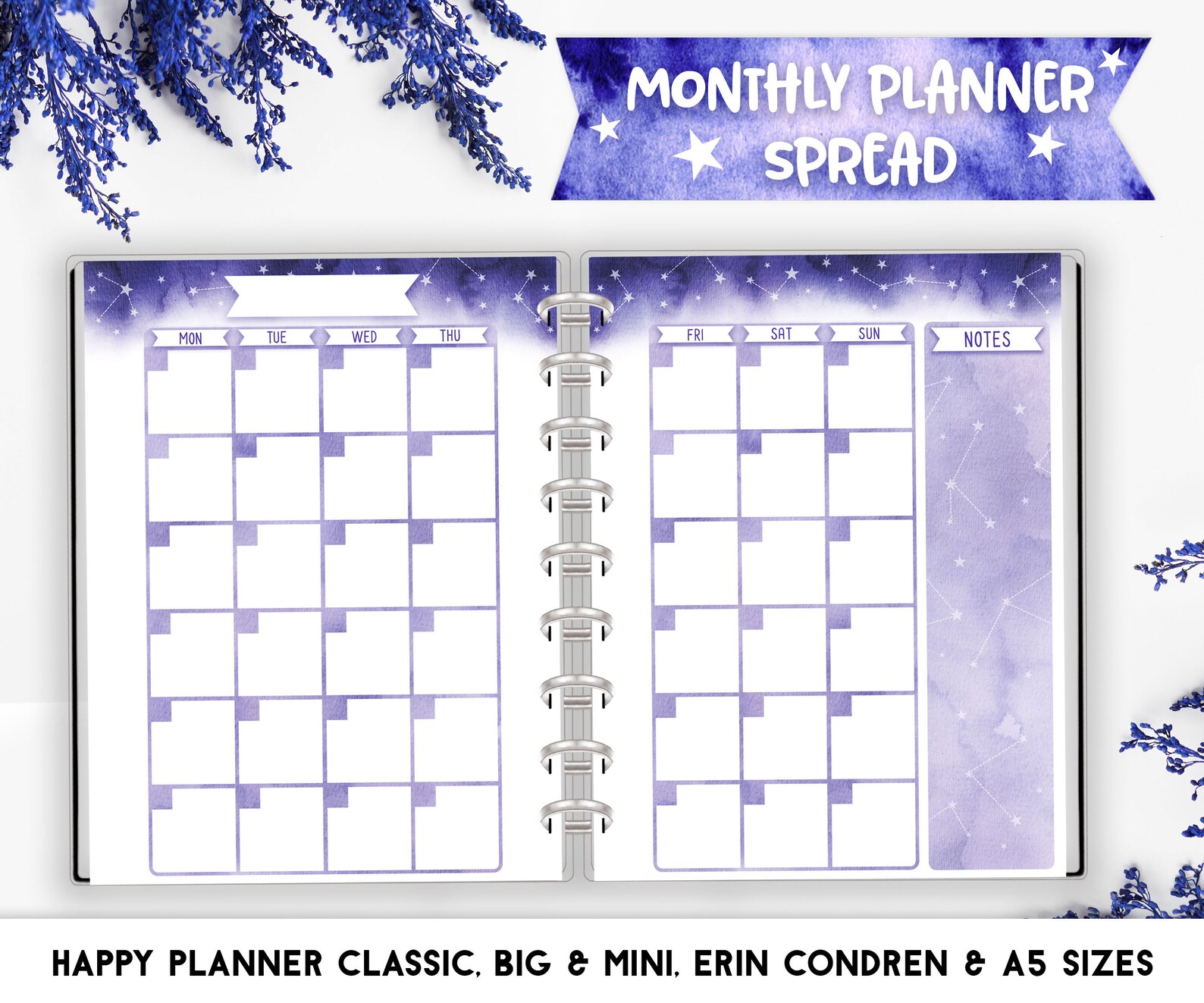 MONTHLY Printable Planner Pages for Happy Planner Classic | Etsy