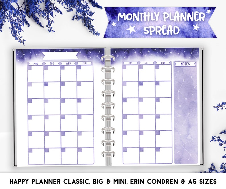 MONTHLY Printable Planner Pages for Happy Planner Classic | Etsy