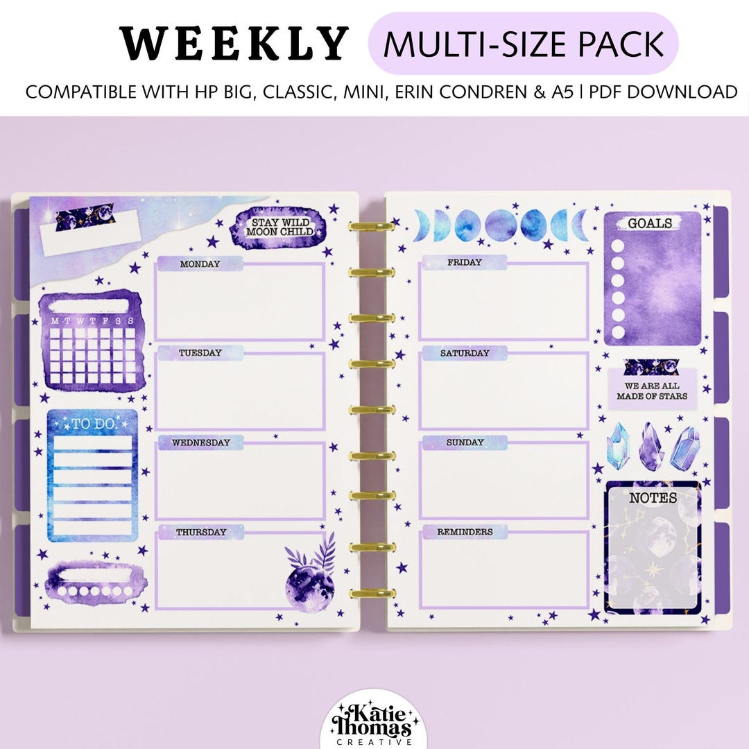 Happy Planner Inserts – Weekly Printable Planner Pages Fits Classic ...