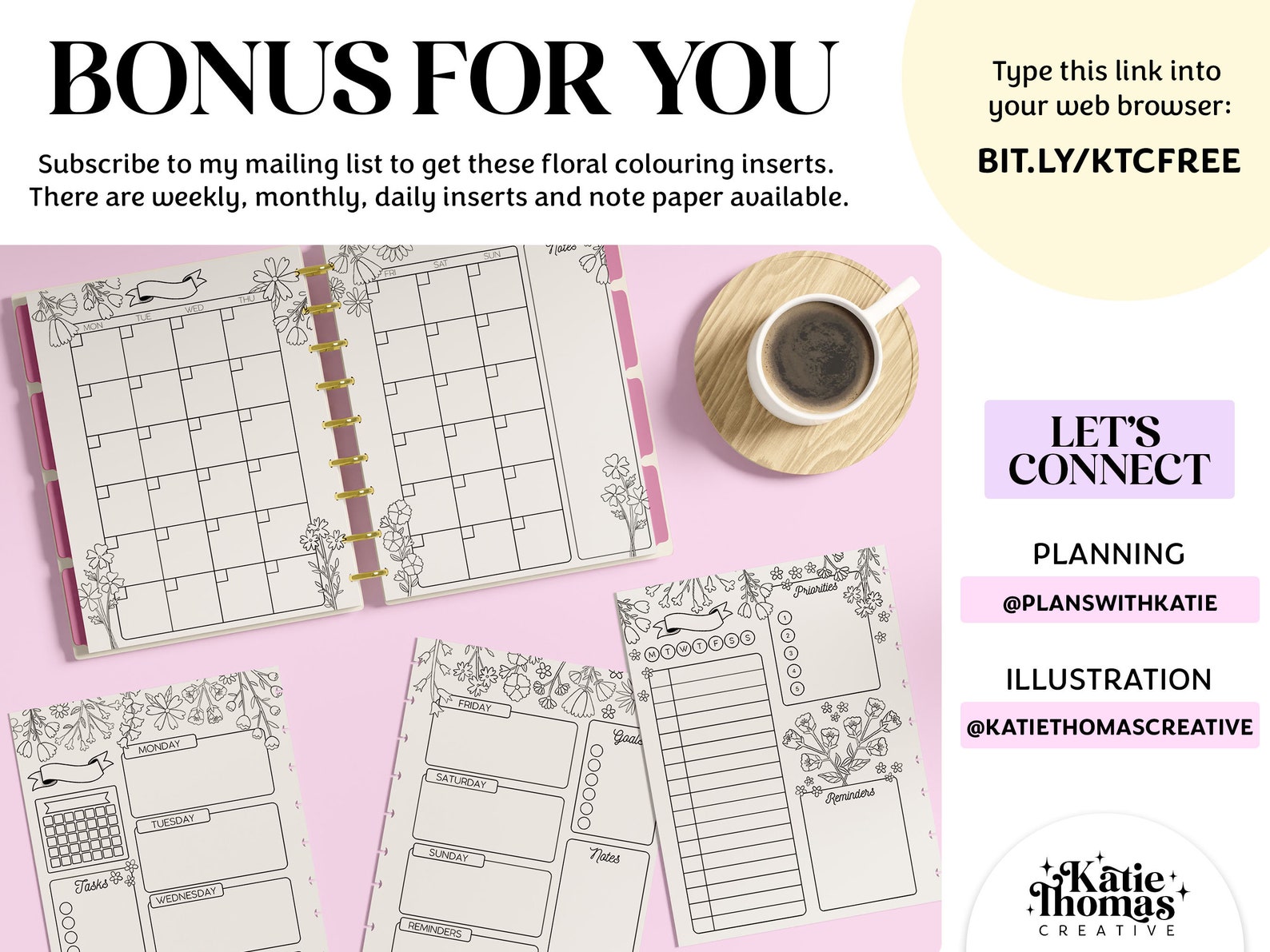 Printable Colouring WEEKLY Planner Inserts Fits Happy Planner Classic ...