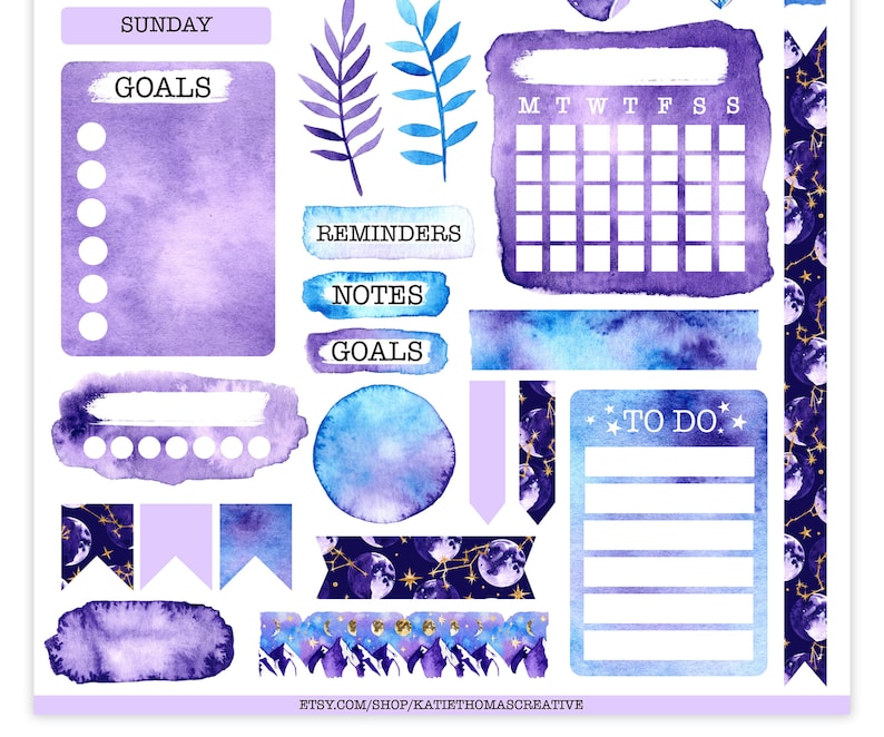 printable bullet journal weekly sticker kit 34 aesthetic