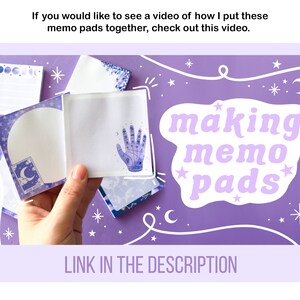 Printable Memo Pad Notes, Purple Witchy Aesthetic Stationery, To Do List Sticky Note Pad, Planners and Journal Accessories image 8