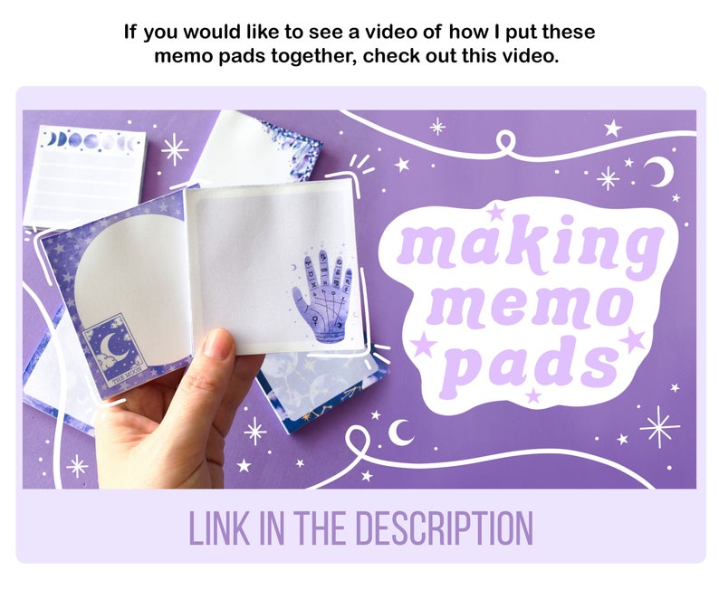 Printable Memo Pad Notes, Purple Witchy Aesthetic Stationery, To Do List Sticky Note Pad, Planners and Journal Accessories image 8