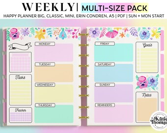 Editable BIG Happy Planner Vertical Inserts Printable Weekly - Etsy