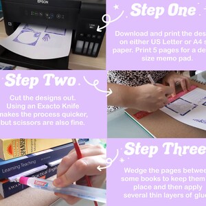 Printable Memo Pad Notes, Purple Witchy Aesthetic Stationery, To Do List Sticky Note Pad, Planners and Journal Accessories image 7