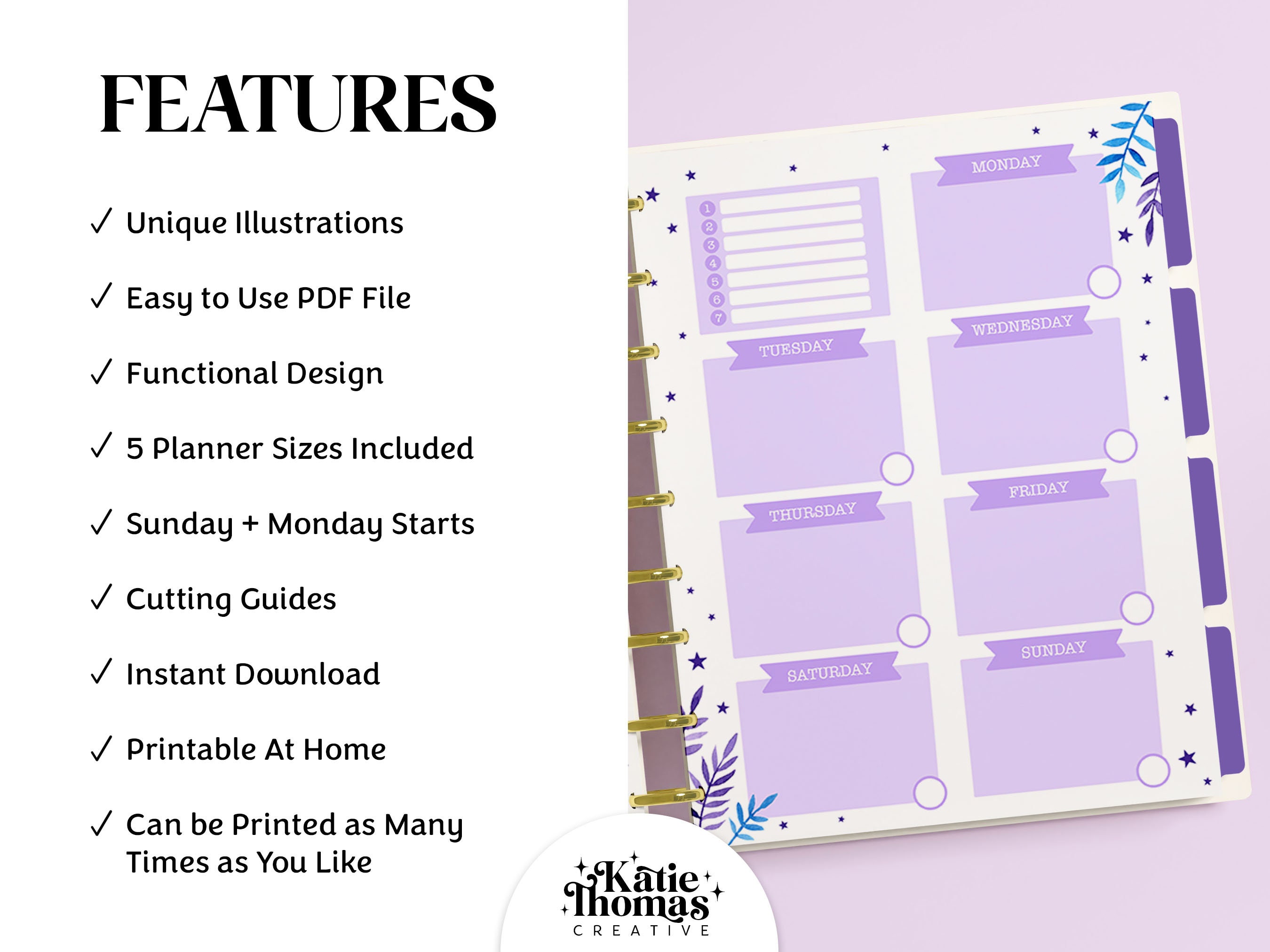 DASHBOARD WEEKLY Planner Inserts Fits Happy Planner Classic, Big & Mini ...