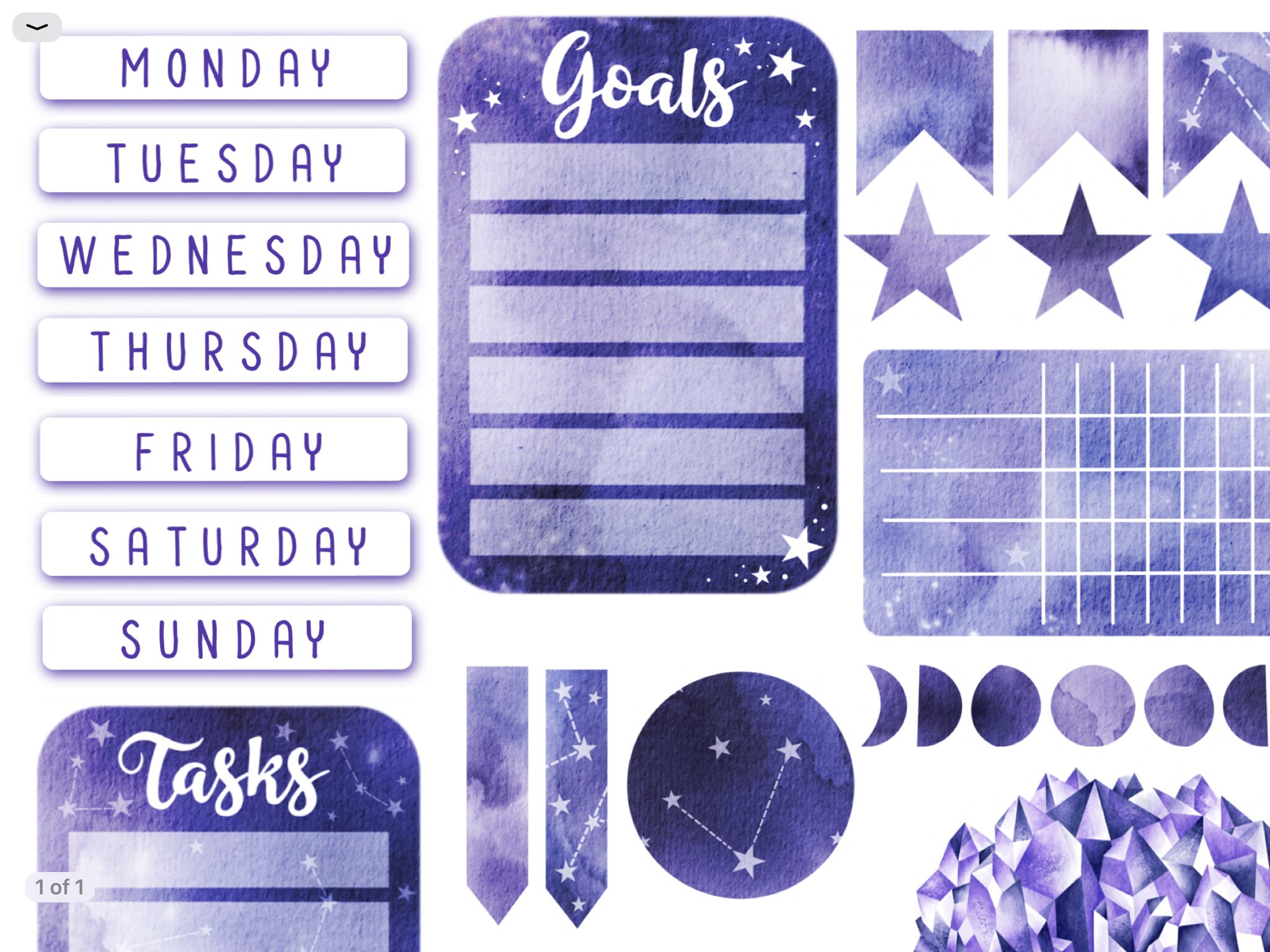 digital planner weekly sticker kit 33 aesthetic stickers for etsy