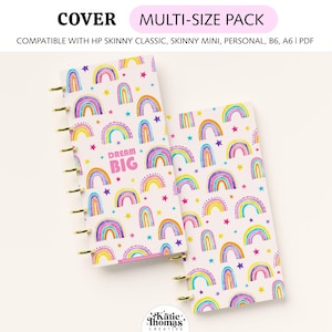 Rainbow Printable Planner or Notebook Cover fits Happy Planner Skinny Classic, Skinny Mini, Personal Size, A6 & B6 Planners, Dream Big