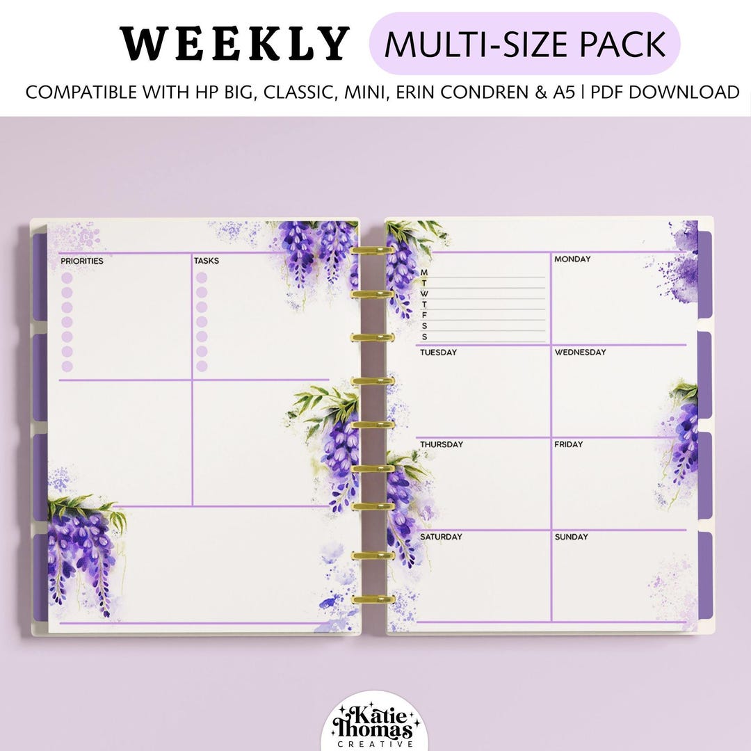 WEEKLY DASHBOARD Planner Inserts Fits Happy Planner Classic, Big & Mini ...