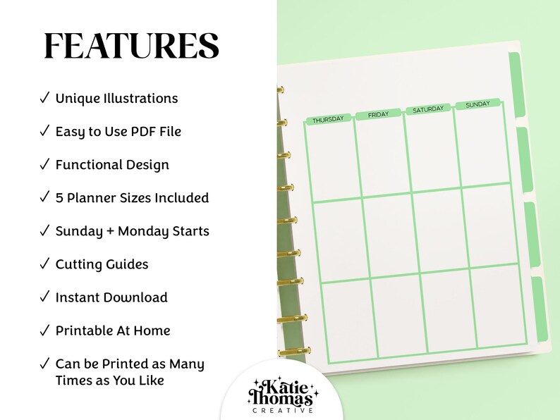 WEEKLY Vertical Printable Planner Inserts Fits Happy Planner Classic ...