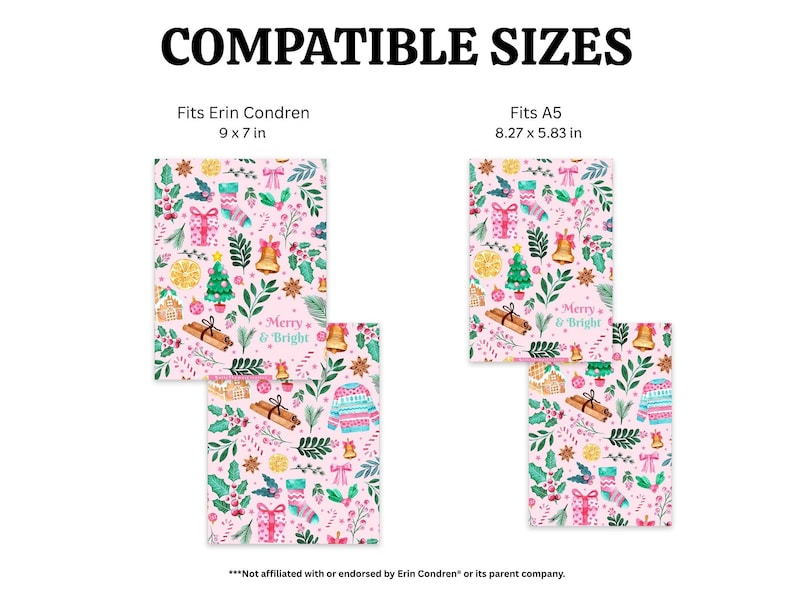 Utskrivbar julkalender eller anteckningsbok för december, passar Happy Planner Classic, Mini, Big, Erin Condren och A5-storlekar, Discbound Planners bild 4