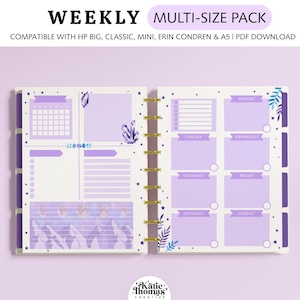 DASHBOARD WEEKLY Planner Inserts fits Happy Planner Classic, Big & Mini, Erin Condren and A5 Size Planners, Witchy Printable Planner Pages