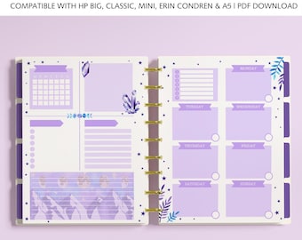 DASHBOARD WEEKLY Planner Inserts fits Happy Planner Classic, Big & Mini, Erin Condren and A5 Size Planners, Witchy Printable Planner Pages