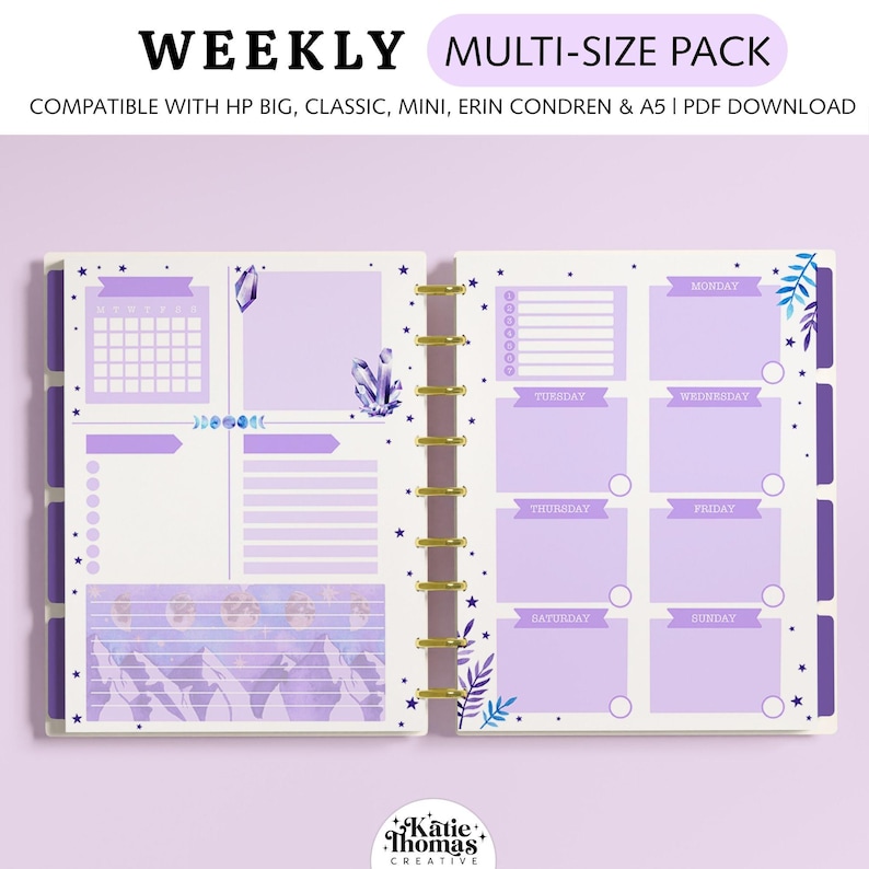 DASHBOARD WEEKLY Planner Inserts Fits Happy Planner Classic, Big & Mini ...