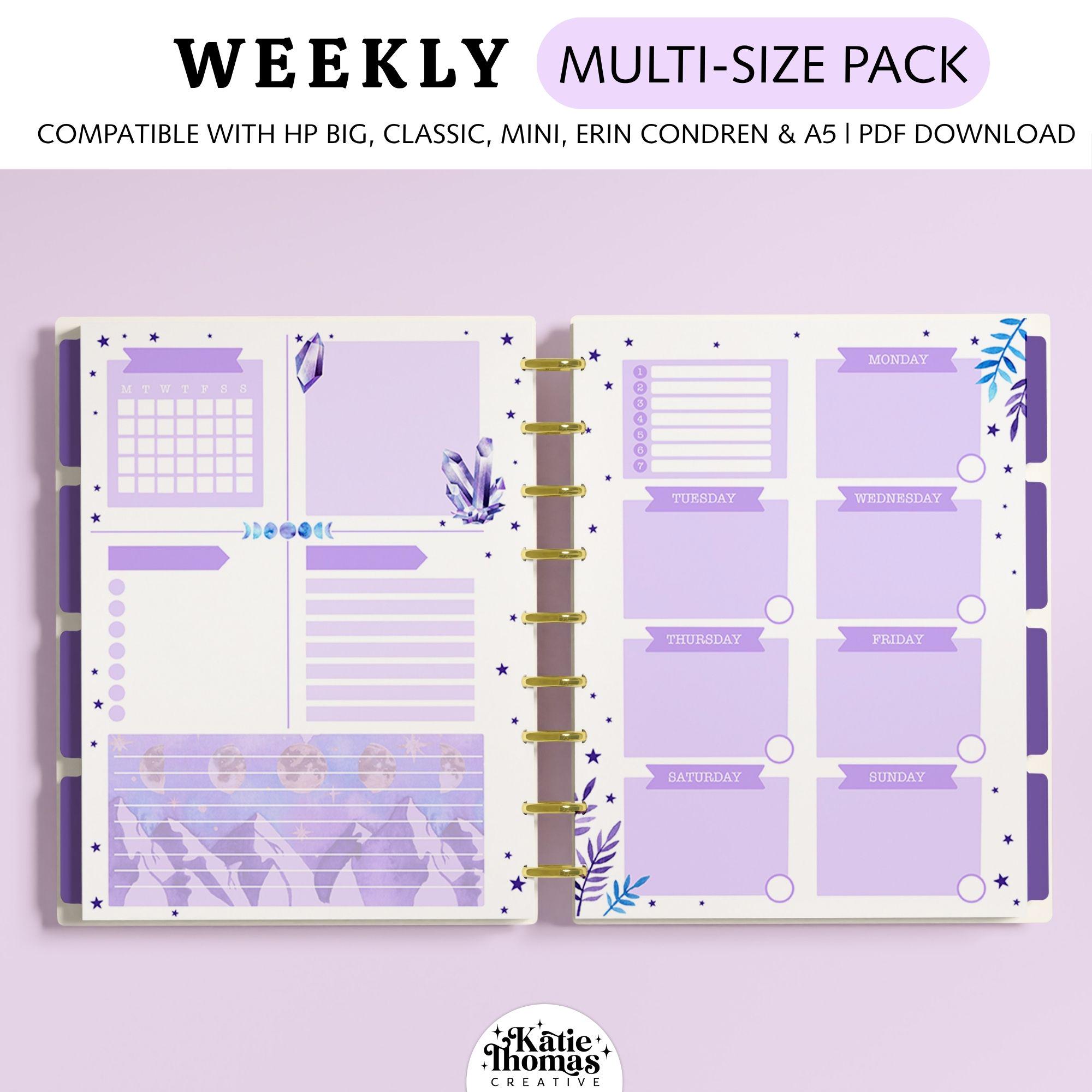DASHBOARD WEEKLY Planner Inserts Fits Happy Planner Classic, Big & Mini ...