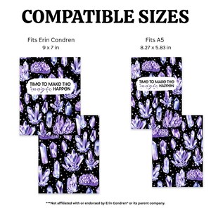 Amethyst Crystal Printable Planner Cover fits Happy Planner Classic, Big, Mini, Erin Condren and A5 Sizes, Magical Witchy Aesthetic image 4