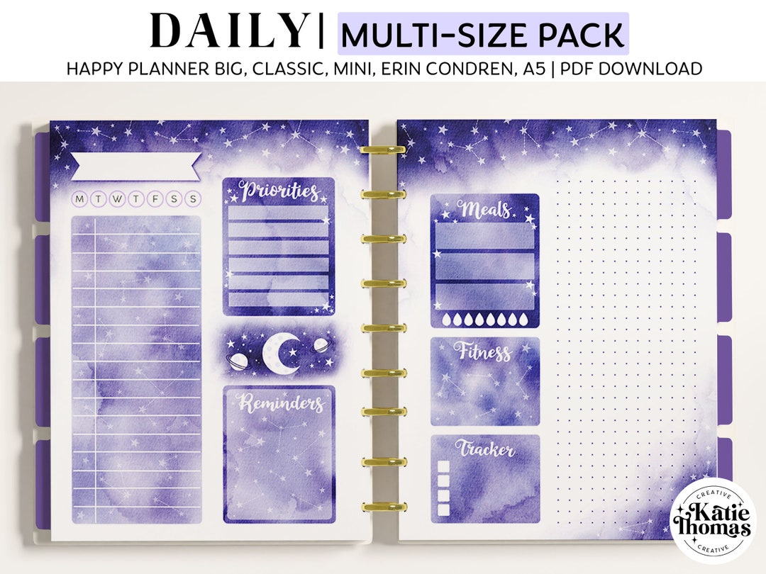 DAILY Planner Printable Inserts for Happy Planner Classic, Big and Mini