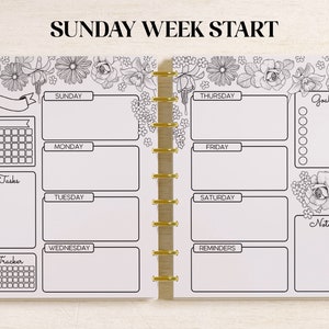 Printable Colouring WEEKLY Planner Inserts Fits Happy Planner Classic ...