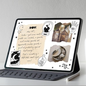Witchy Digital Stickers Compatible with Goodnotes | 20 Mystical and Tarot-Themed Planner PNGs for iPad & Android Planning image 5