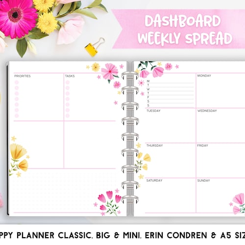 WEEKLY Planner Inserts for Happy Planner Classic Big & Mini Etsy