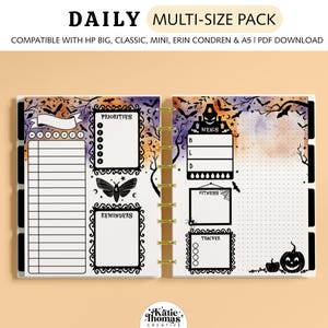 HALLOWEEN DAILY Planner Inserts fits Happy Planner Classic, Big & Mini, Erin Condren and A5 Size Planners, Spooky Planner Pages