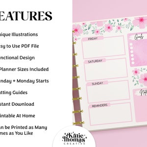 WEEKLY Planner Inserts Fits Happy Planner Classic, Big & Mini, Erin ...